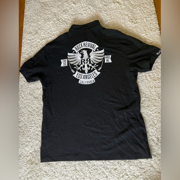 Men’s XL Rock Revival Black Polo - Picture 2 of 6